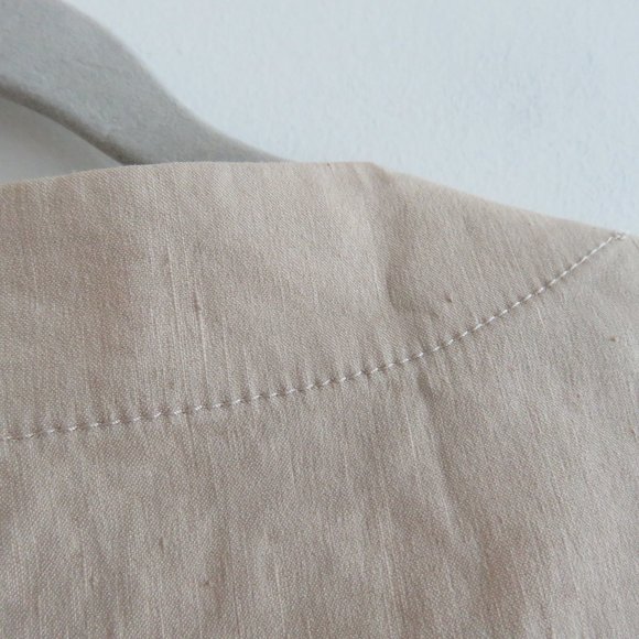 THEORY Organic Crunch Linen Belted Shift Dress Light Wheat Sz 00 *Belt missing* - Picture 12 of 16